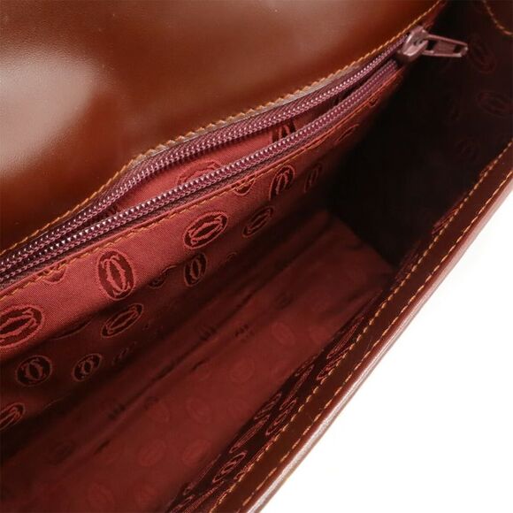 Cartier Must Handbag Calf Leather Bordeaux - Picture 7 of 9